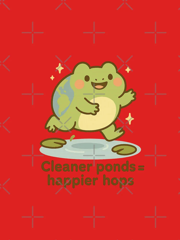 Earth Frog Sticker Pond Clean Eco Cute Nature Classic T-Shirt