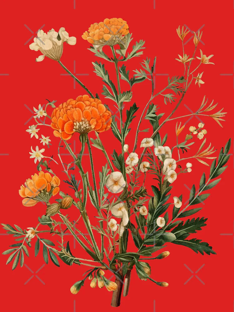 Vintage orange wildflowers Classic T-Shirt