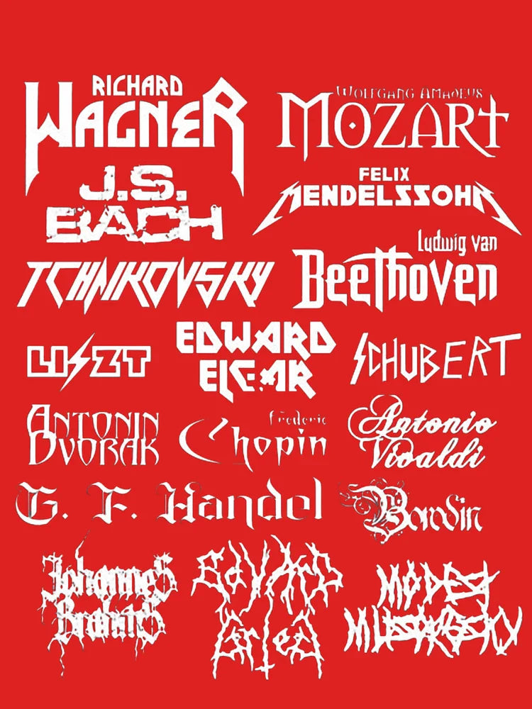 Classical composers heavy metal font Classic T-Shirt