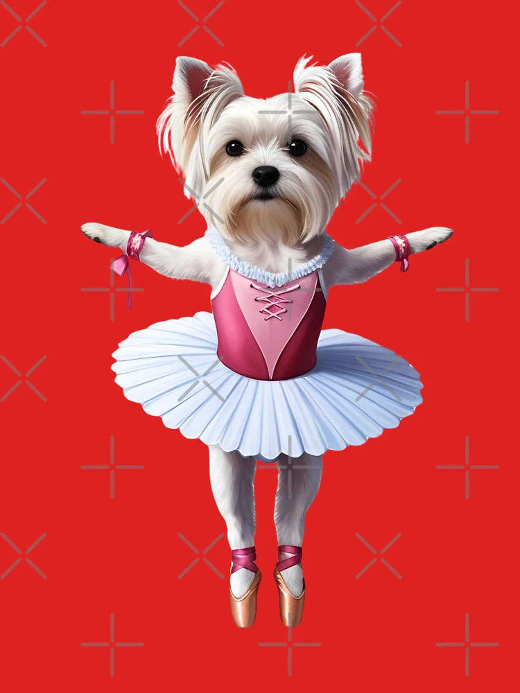 Cute Maltese Ballerina Dog Art for Maltese Lovers Classic T-Shirt