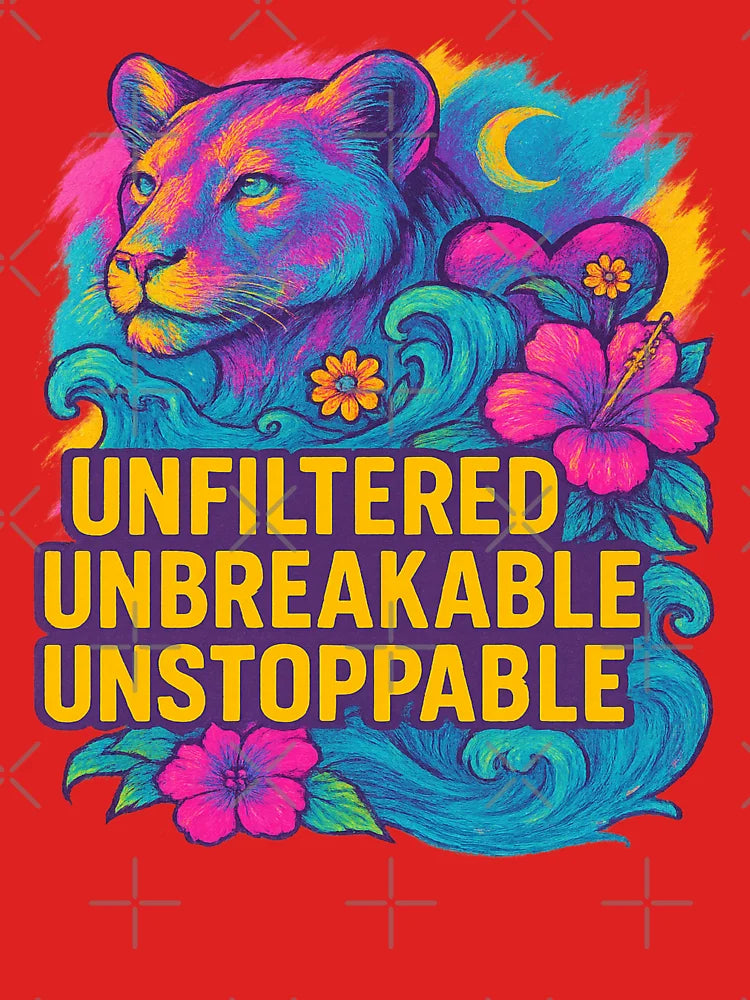 Unfiltered Unbreakable Unstoppable â€“ Neon Lioness Power Art Classic T-Shirt