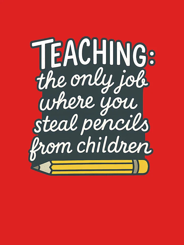 Teaching: The Only Job Where You Steal Pencils – Funny Teacher Quote Design Classic T-Shirt