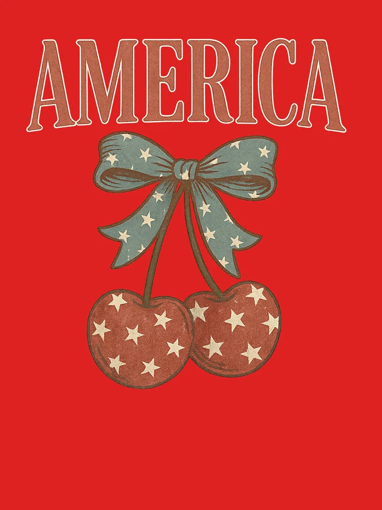 America Cherry Bow – Vintage Patriotic  Classic T-Shirt