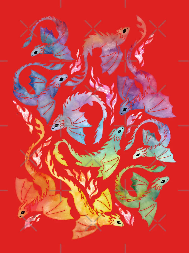Dragon fire dark rainbow Classic T-Shirt