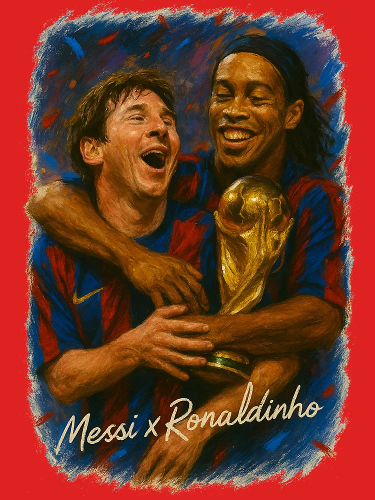 Messi and Ronaldinho FC Barcelona Legends â€“ World Cup Celebration Art Classic T-Shirt