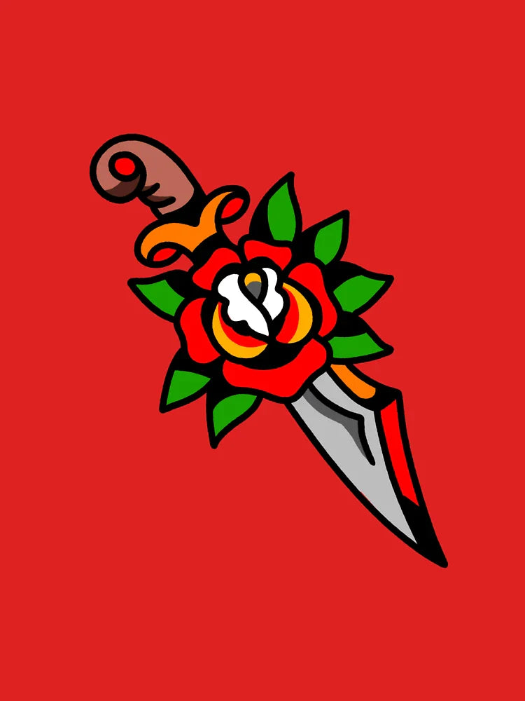 traditional rose and knife Classic T-Shirt