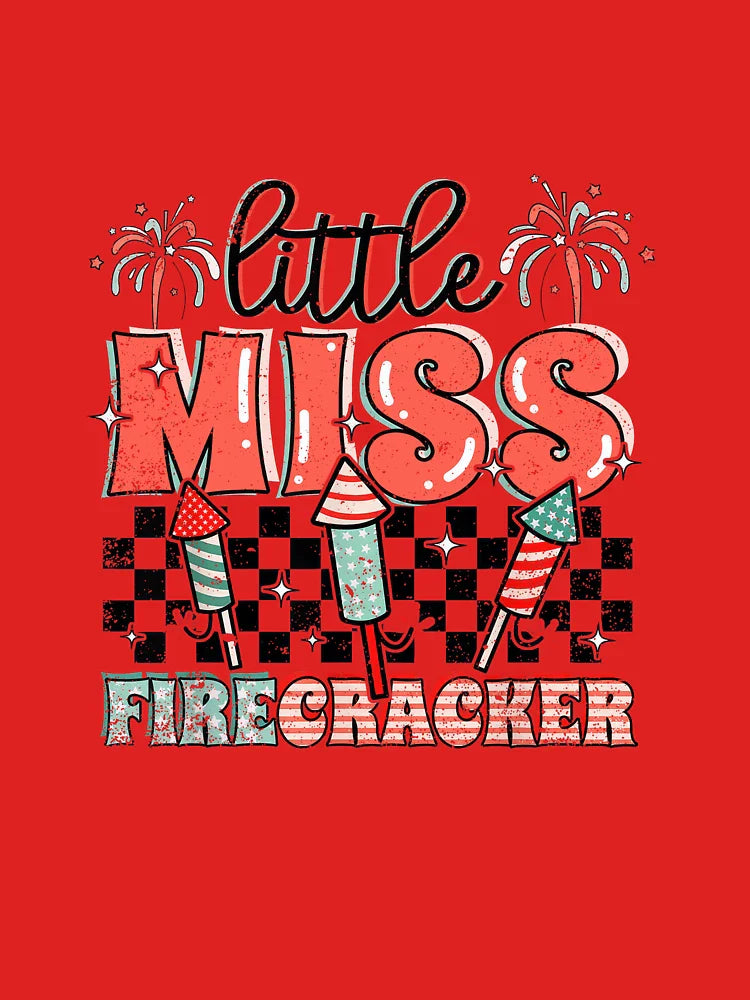 Little Miss Firecracker 4th Of July Patriotic Girl Summer Classic T-Shirt