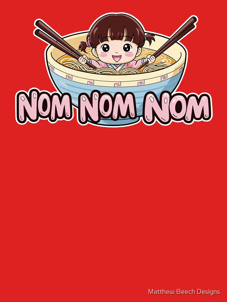 Kawaii Anime Girl Eating Ramen Classic T-Shirt