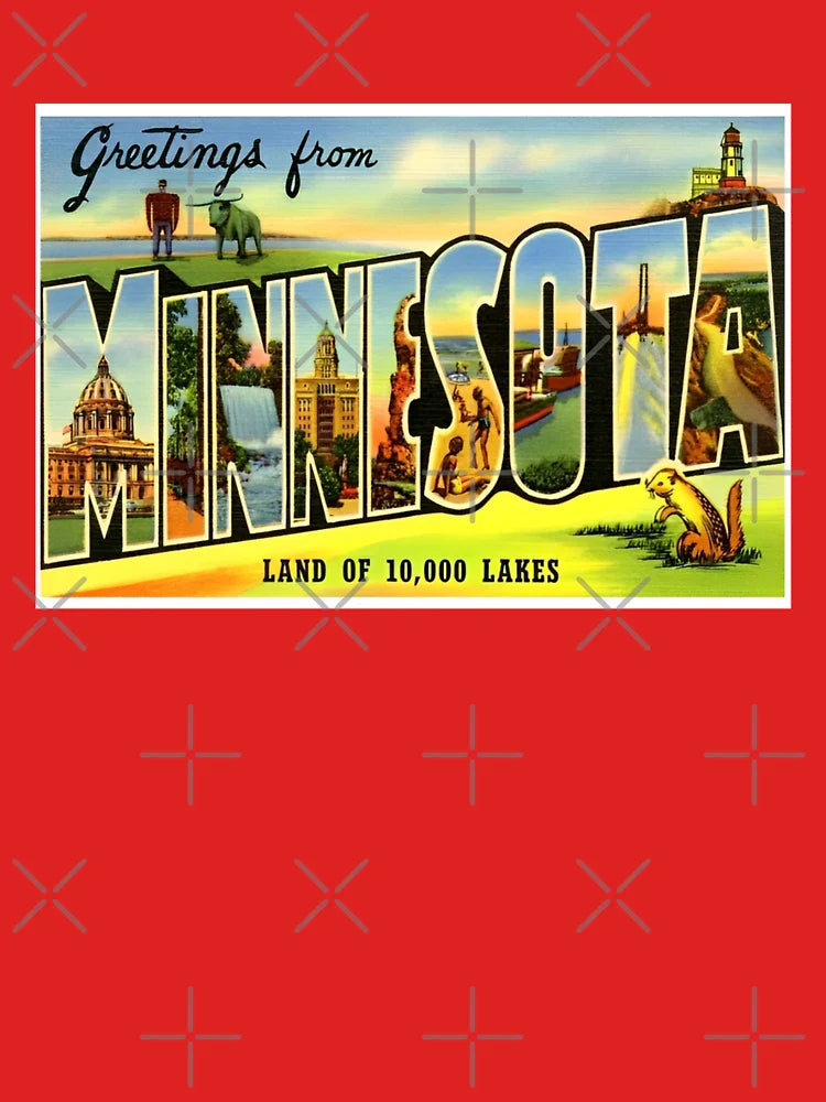 Retro Minnesota Postcard Style Travel Print Design Classic T-Shirt