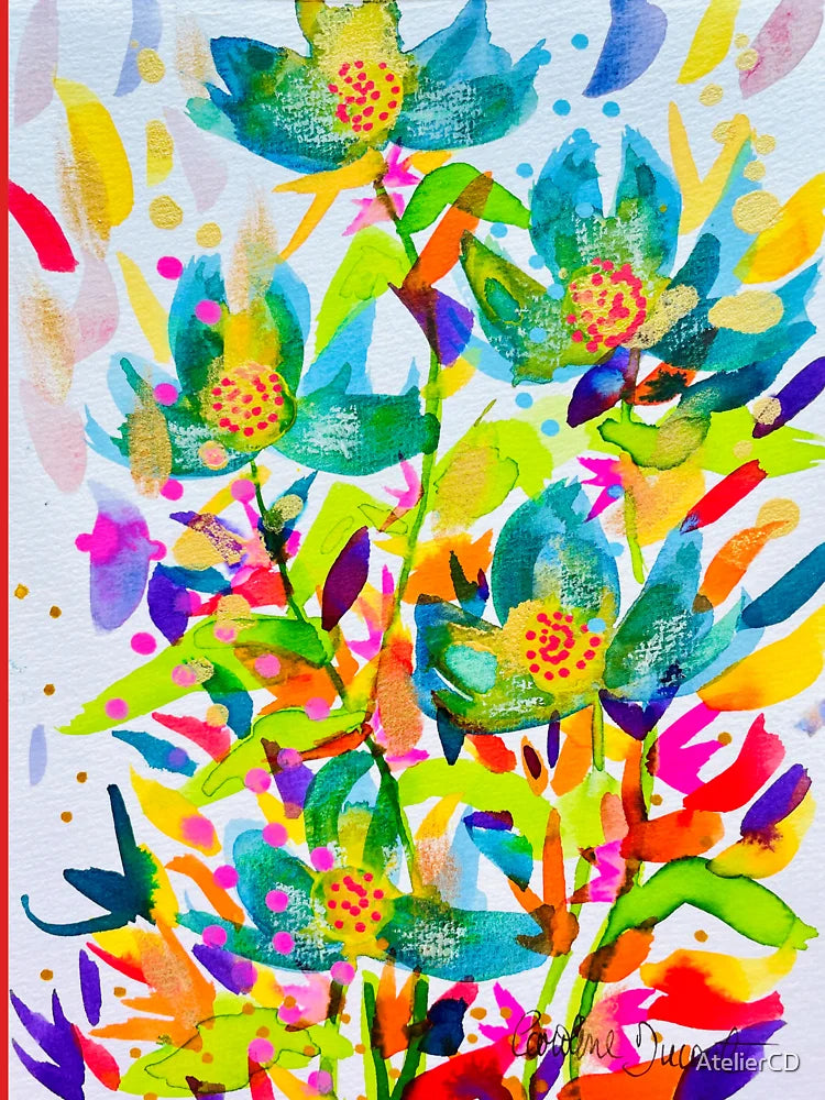 explosion de fleurs bleues Classic T-Shirt