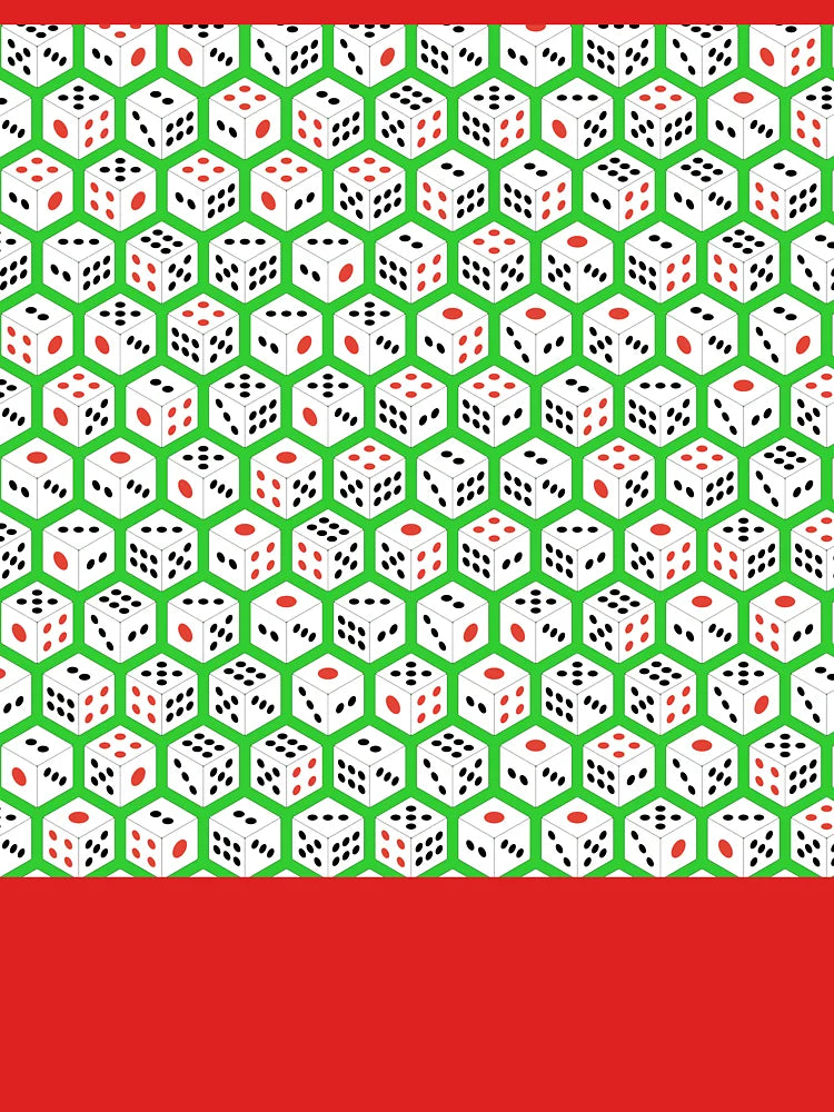 Orthogonal Asian Dice Pattern Green Background Classic T-Shirt