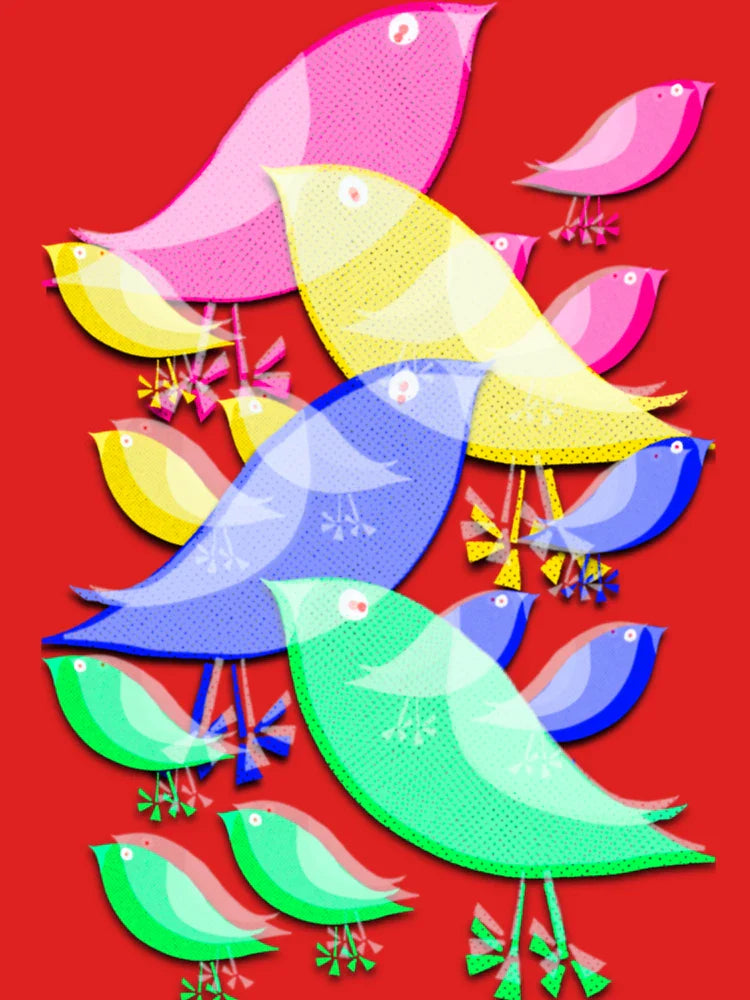 Colorful Birds Pop Art Illustration Classic T-Shirt