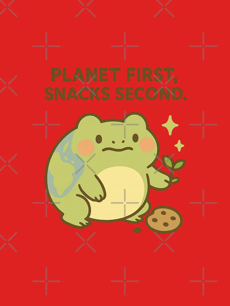 Earth Frog Sticker Eco Snack Cute Planet Nature Classic T-Shirt