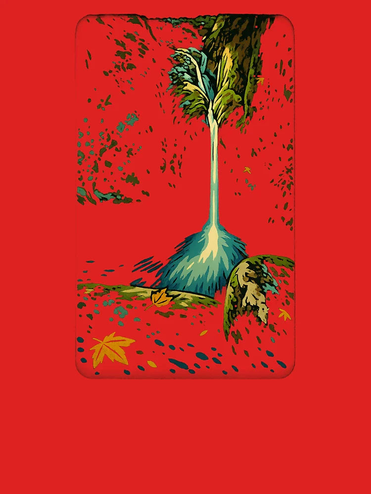 Forest Waterfall Art | Tranquil Nature - Retro Autumn Glow Classic T-Shirt