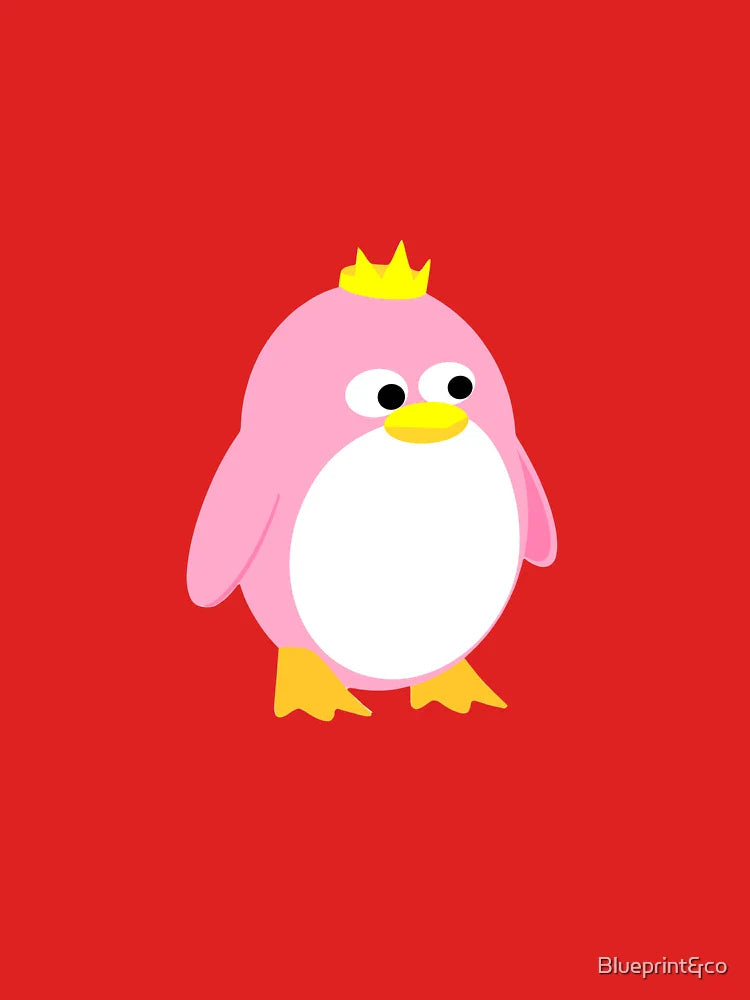 Royal Kawaii Pink Penguin with Crown Classic T-Shirt