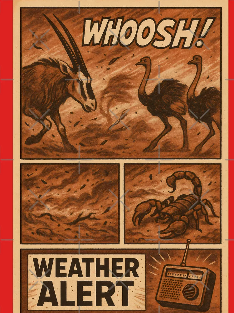 Desert Storm Chaos – Wildlife Weather Alert Comic Classic T-Shirt