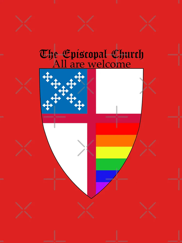 Episcopal Church Shield with Rainbow Pride Horizontal Stripes 1 Classic T-Shirt