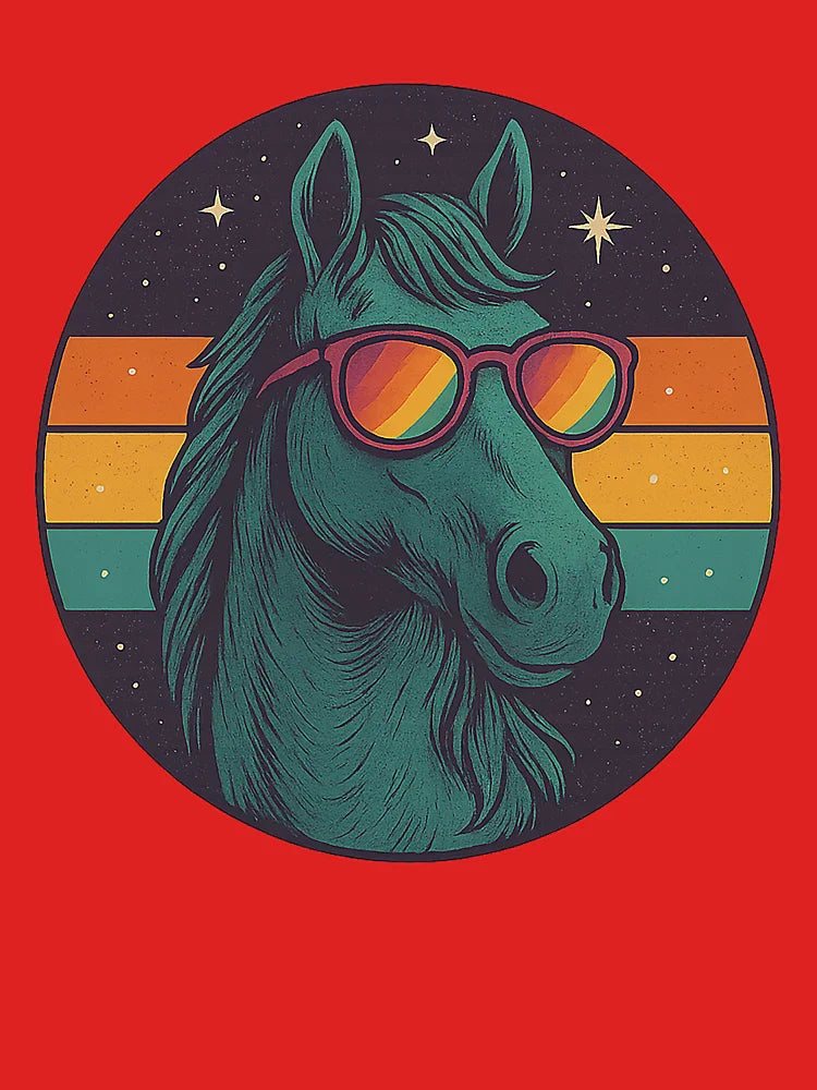 Galaxy Horse Retro Sunset – Cosmic Space Horse Vintage Design Classic T-Shirt