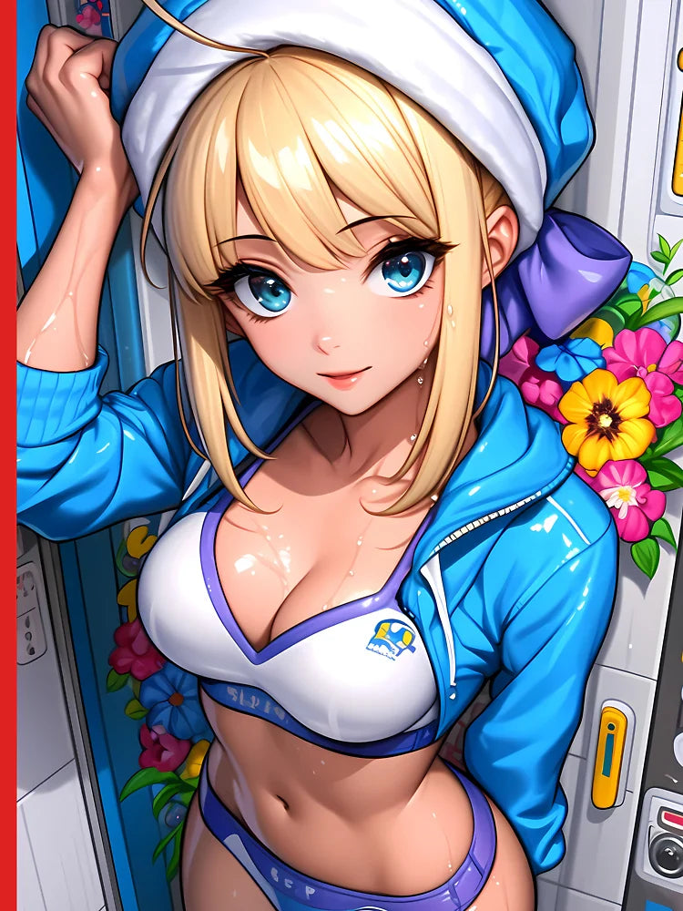 Saber Fate Stay Night Blue Bikini Blonde Girl Vending Scene Classic T-Shirt