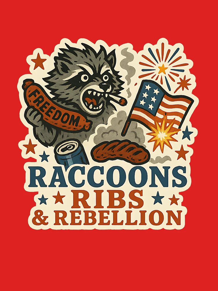 Raccoons Ribs and Rebellion Shirt – Funny 4th of July BBQ Patriot Tee Classic T-Shirt
