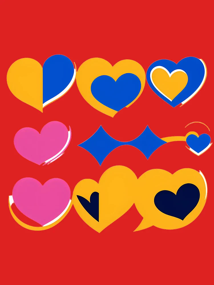 Art Hearts Whimsical Celebration Joyful Festive Characters Colorful Classic T-Shirt
