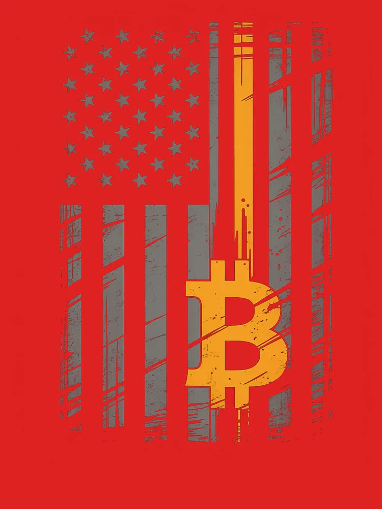 Bitcoin American Flag T-Shirt | Patriotic Crypto USA Vintage Tee Classic T-Shirt