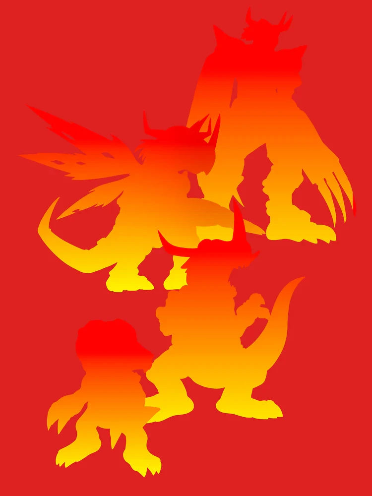 Augumon Digimon Evolution Silhouette Classic T-Shirt