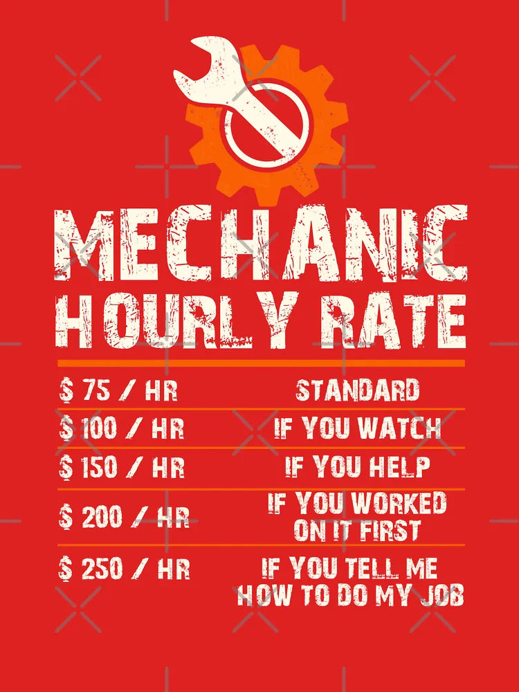 Funny Mechanic Hourly Labor Rates Classic T-Shirt