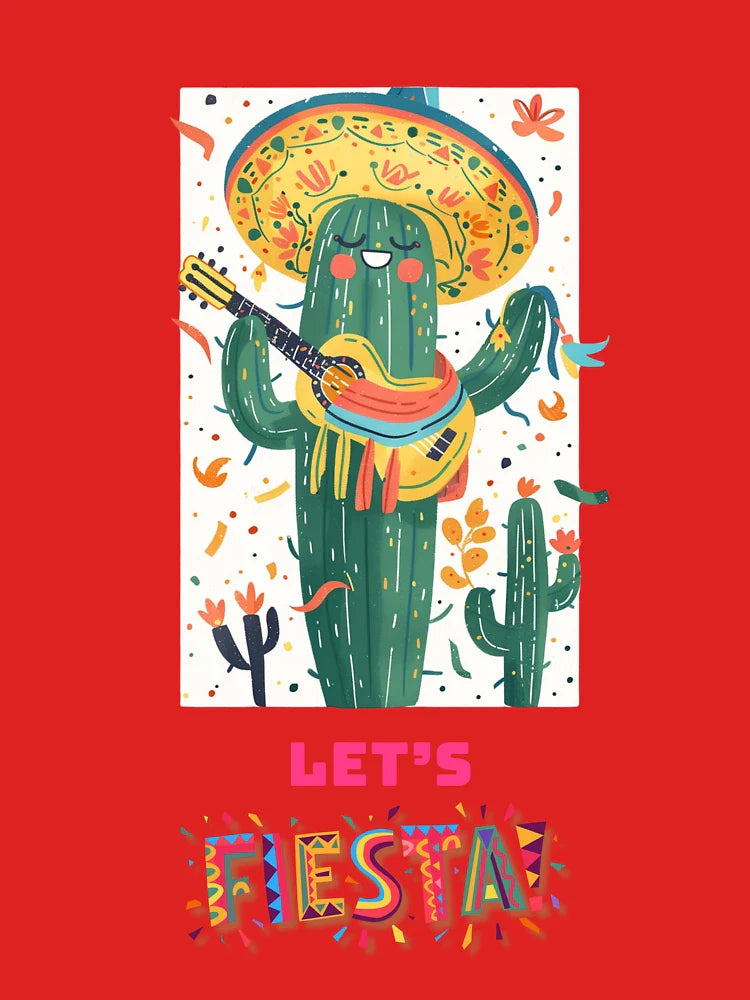 Letâ€™s Fiesta â€“ Cinco de Mayo Cactus Party Design | Mexican Humor Art | Sombrero Guitar Vibes T-shirt Classic T-Shirt