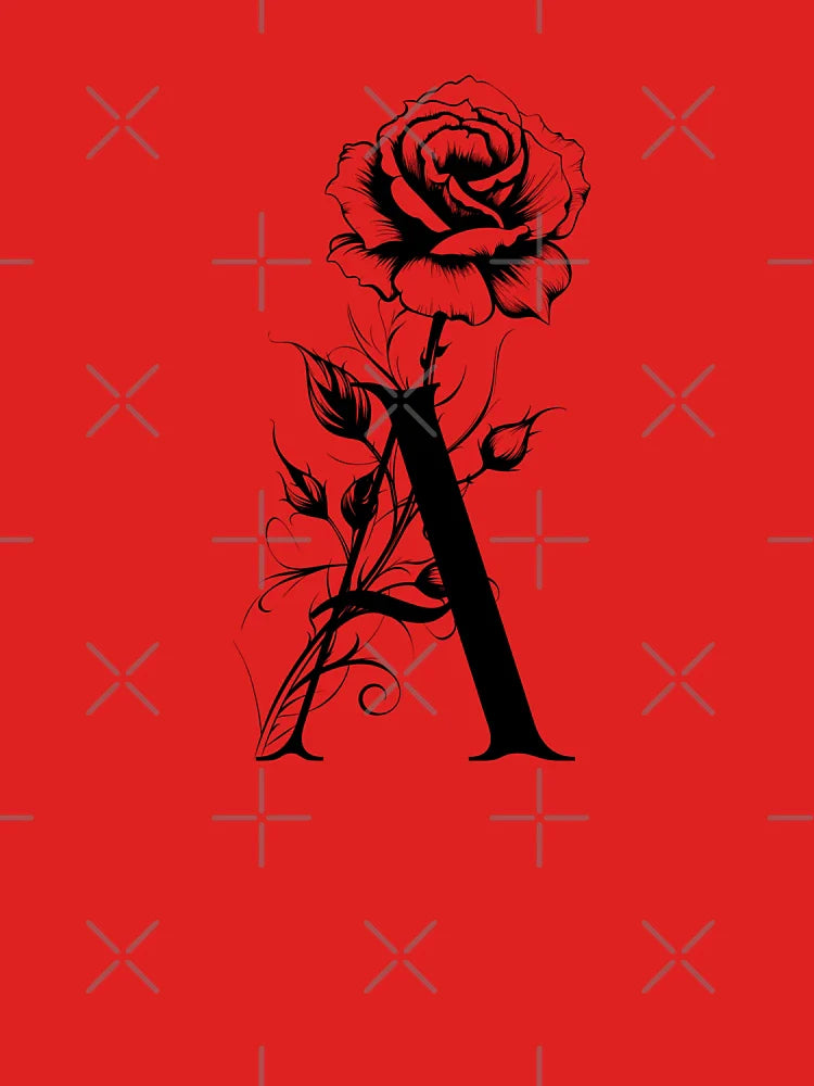 Floral Letter A – Rose Monogram • June Birth Flower Classic T-Shirt