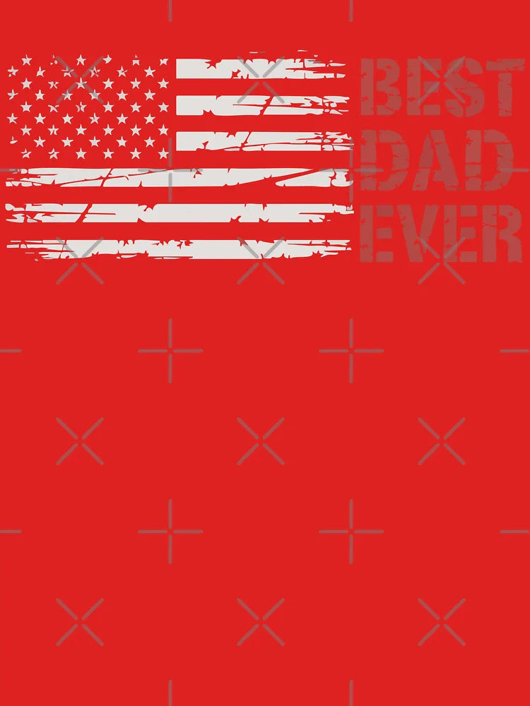 Best Dad Ever American Flag Shirt. Patriotic Father’s Day Gift for USA Dads. Classic T-Shirt