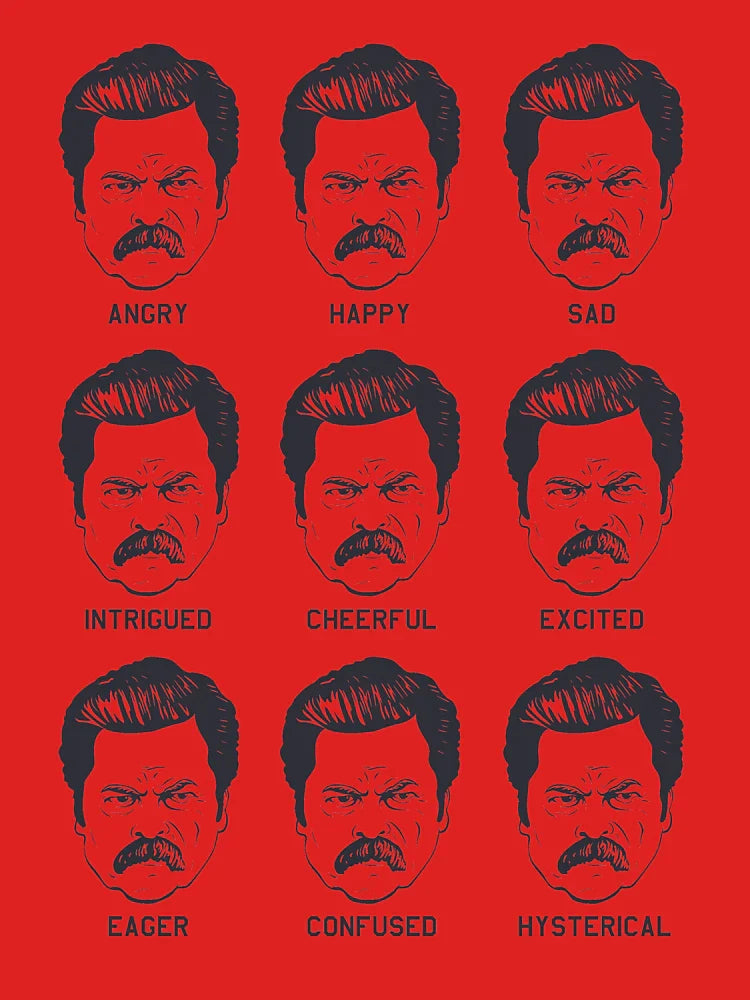 Ron Swanson Emotions Parks and Recreation Classic T-Shirt