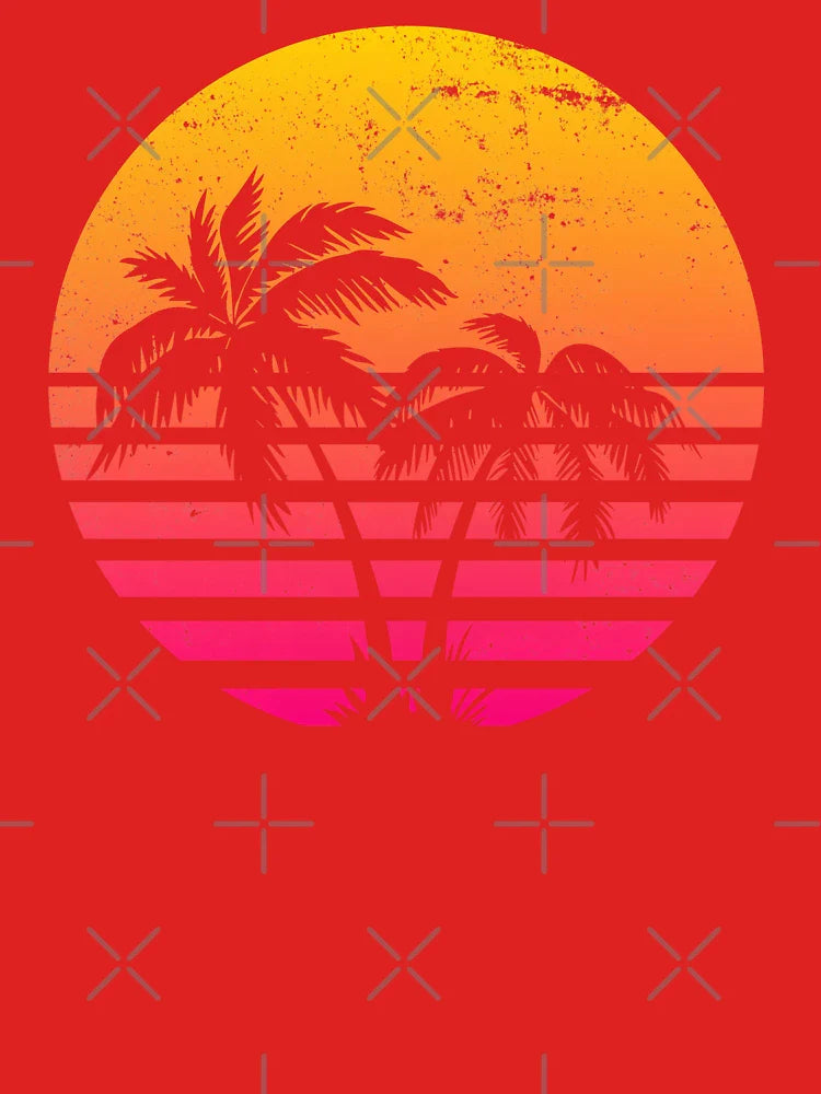 Retrowave Sunset With Palm Trees Classic T-Shirt
