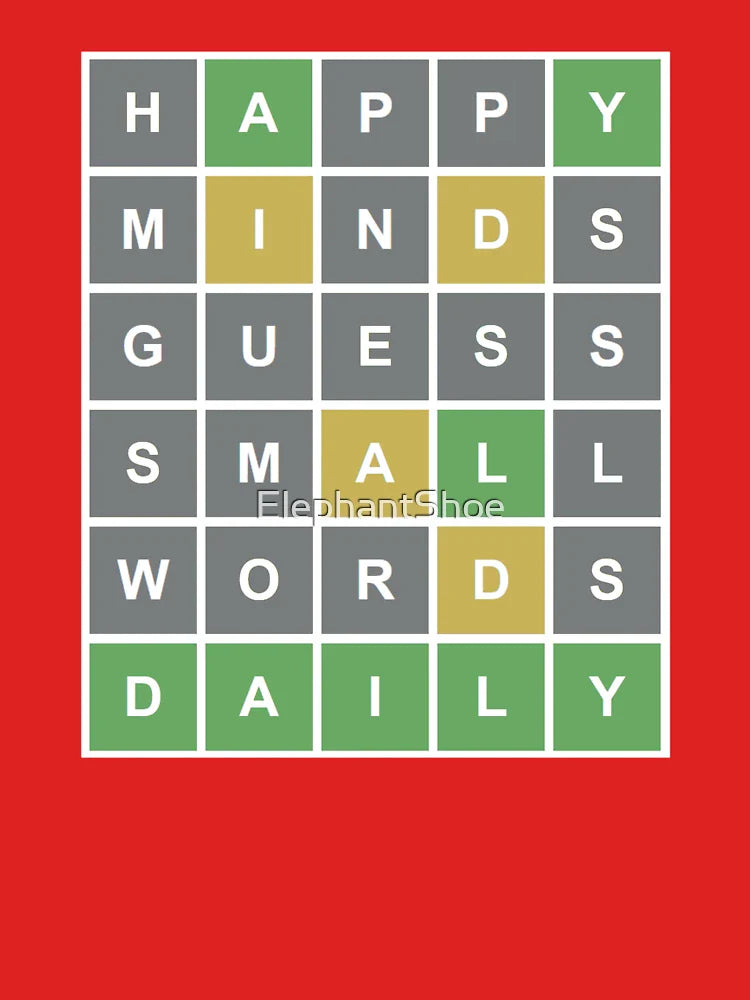 Happy Minds Guess Small Words Daily Wordle Game Classic T-Shirt
