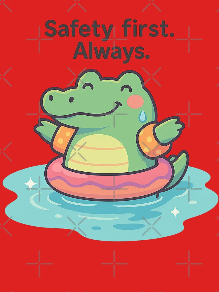 Safety First – Kawaii Crocodile in Floatie Classic T-Shirt