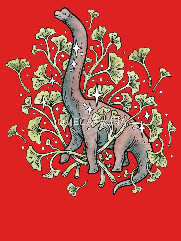 Brachio Ginkgo | Calm Color Palette | Dinosaur Botanical Art Classic T-Shirt