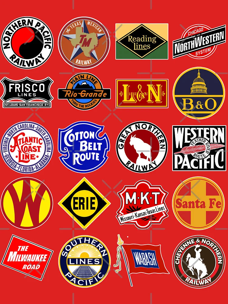 Vintage defunct Railroad Railway logos - Trains hobby Classic T-Shirt
