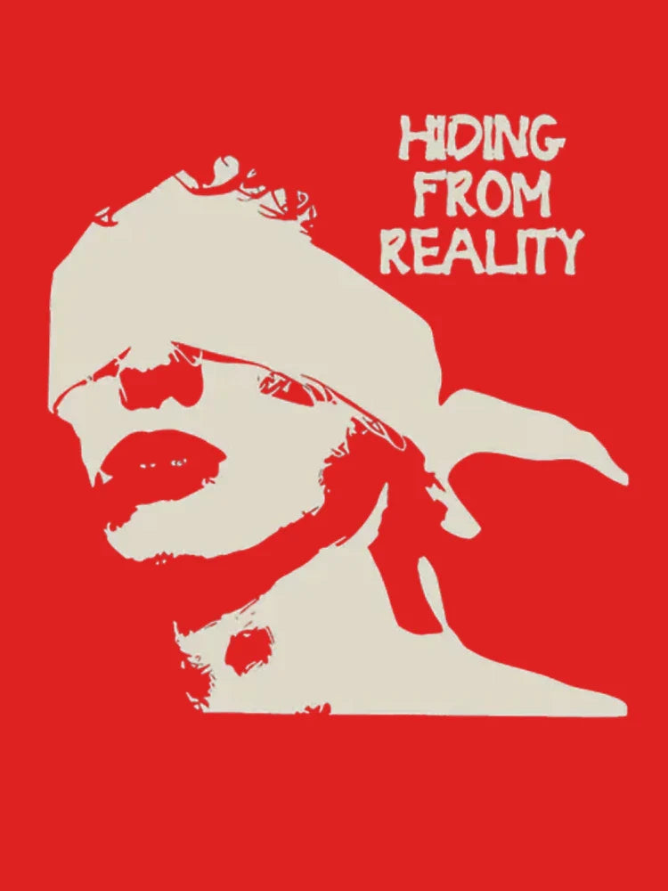 Hiding From Reality Abstract Face - Conceptual Escape Classic T-Shirt
