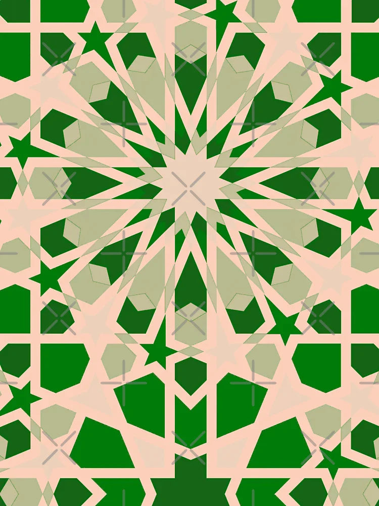 Elegant Islamic Mosaic in Warm Green and Terracotta Classic T-Shirt