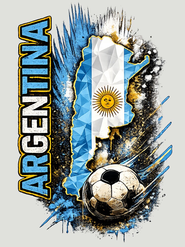 Argentina Football Map Art | Soccer Fan Country Pride Graphic by TheWorldGameStudio
