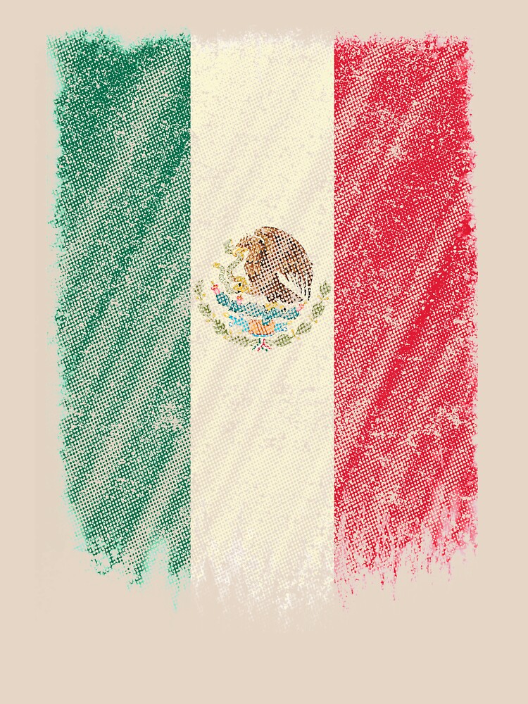 Mexican Flag Shirt Mexico Flag T shirt Wavy Retro Design by cgocgy