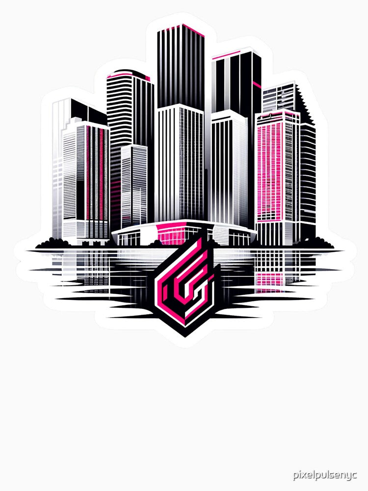 Geometric Miami Skyline by pixelpulsenyc