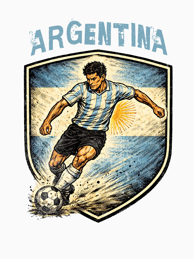 Vintage Argentina - 2026 Futbol Retro Style by Tee Nook