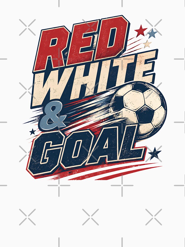 Red White and Goal USA Soccer Patriotic Game Day by RoooDesigns