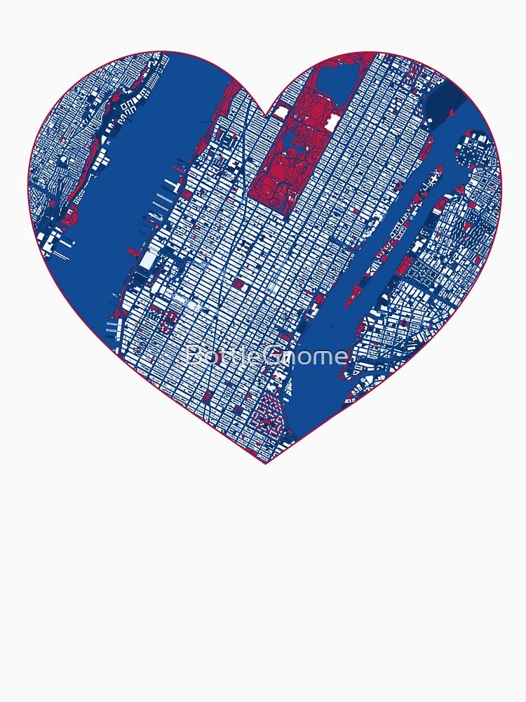 New York Heart Map – American Football Inspired City Art by BottleGnome