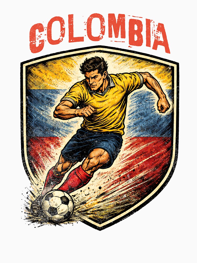 Vintage Colombia - 2026 Futbol Retro Style by Tee Nook