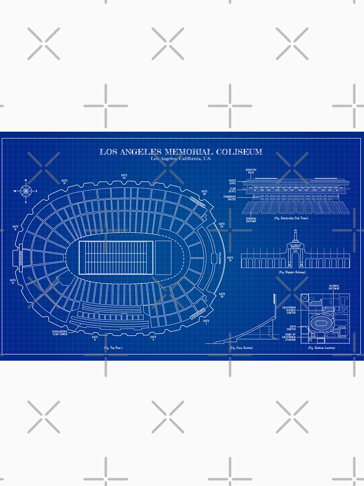 Los Angeles Memorial Coliseum (Blueprint) by BGALAXY