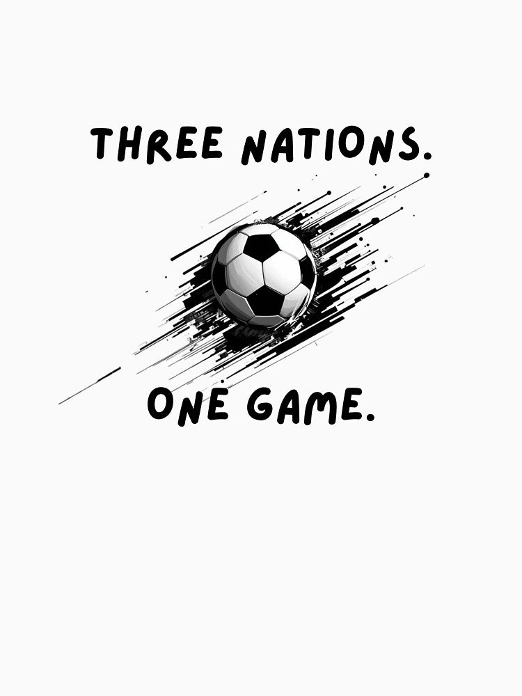 Three Nations One Game – Football 2026 Minimalist T-Shirt by SoccerVibes