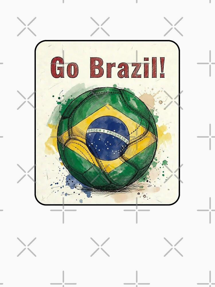 Go Brazil Soccer Ball Flag | Brazilian Football Fan Graphic Tee by PryntedLabs