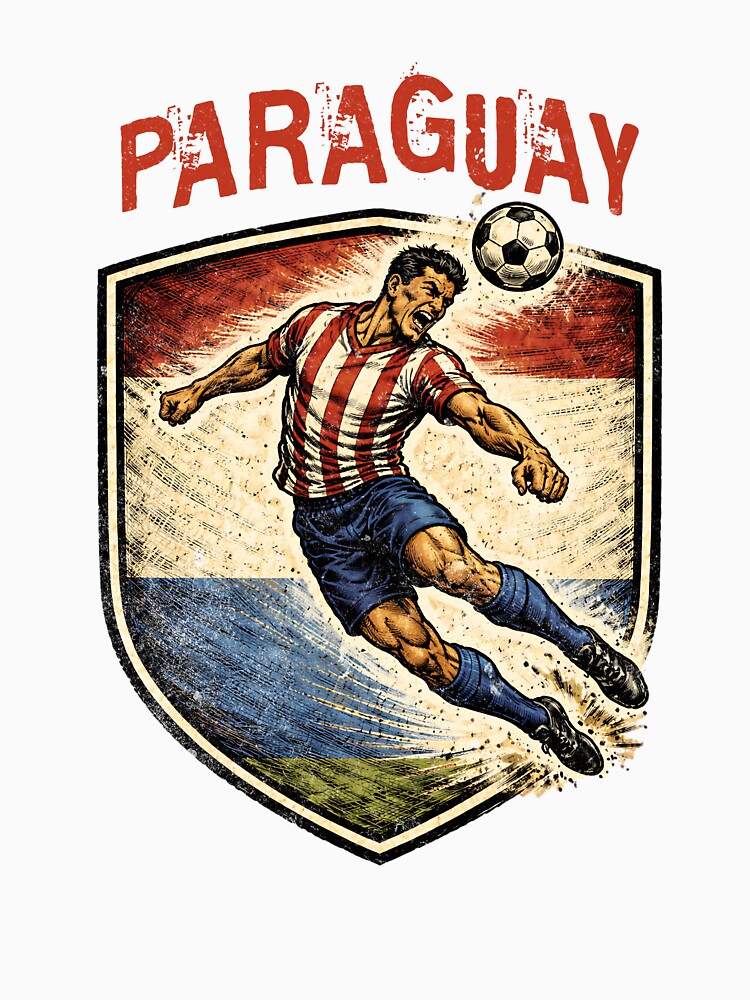 Vintage Paraguay - 2026 Futbol Retro Style by Tee Nook